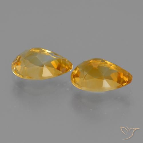 Citrine Gemstones in 9 x 6 mm (calibrated) Size for Sale, Citrine Stones in Dark Orange-Gold Color