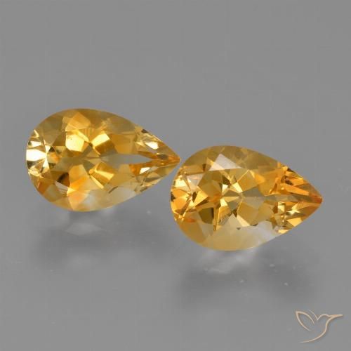 Deep Orange-Gold Citrino Gem - 1.2ct Sfaccettatura a pera (ID: 427504)