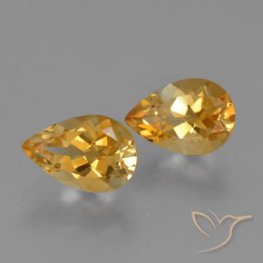 2.37 ctw Golden Citrine Stones, Natural Citrine in Pear Facet Shape for Sale