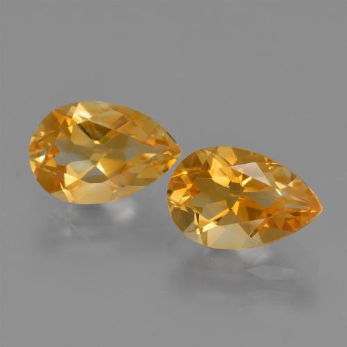 Deep Orange-Gold Citrine Gem - 1.2ct Pear Facet (ID: 427507)