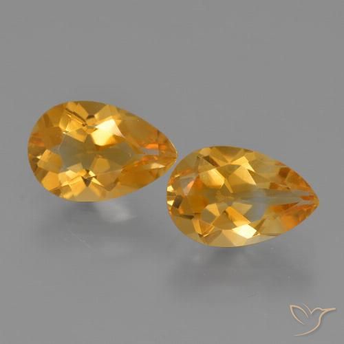 2.27 ct Yellow Citrine, 9 x 6 mm Pear Cut From Brazil, Photo A