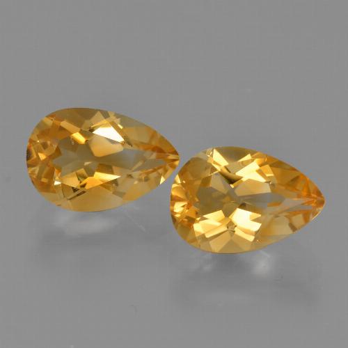 Dorado naranja intenso Citrina Gema - 1.3ct Corte en forma de pera (ID: 427510)