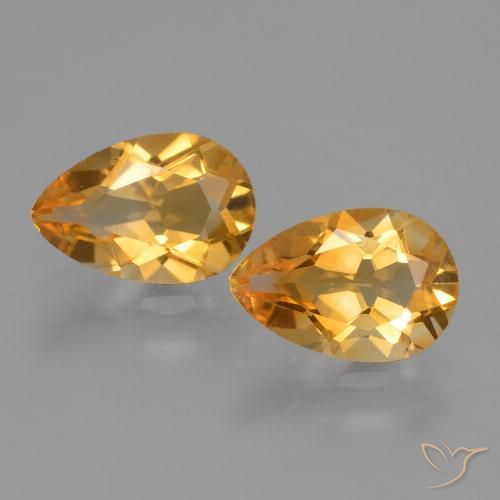 2.24 ct Yellow Citrine, 8.9 x 6 mm Pear Cut From Brazil, Photo A