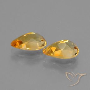 Citrine Gemstones in 9 x 6 mm (calibrated) Size for Sale, Citrine Stones in Medium-Light Orange-Gold Color
