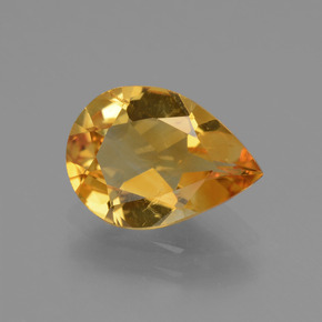 2.02 ct Yellow Citrine Gemstone, Citrine Gem in Pear Facet Shape for Sale.