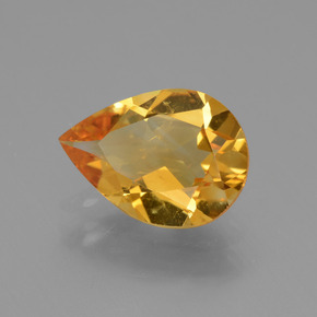 2.02 ct Yellow Citrine Stone, Natural Citrine in Pear Facet Shape for Sale
