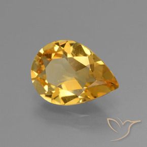 2.10 ct Golden Citrine Stone, Natural Citrine in Pear Facet Shape for Sale