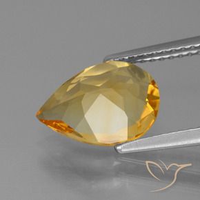 Citrine Gemstone in 11.1 x 8.1 mm Size for Sale, Citrine Stone in Deep Golden Orange Color