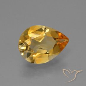 2.10 ct Golden Citrine Stone, Natural Citrine in Pear Facet Shape for Sale