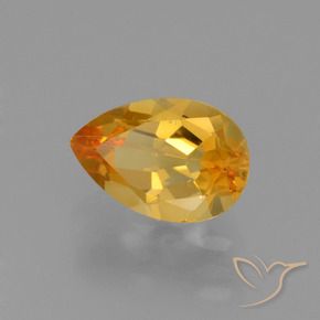 1.17 ct Golden Citrine Stone, Natural Citrine in Pear Facet Shape for Sale