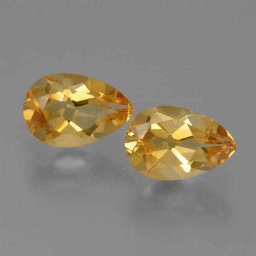 Dark Orange-Gold Citrine Gem - 1.1ct Pear Facet (ID: 427817)