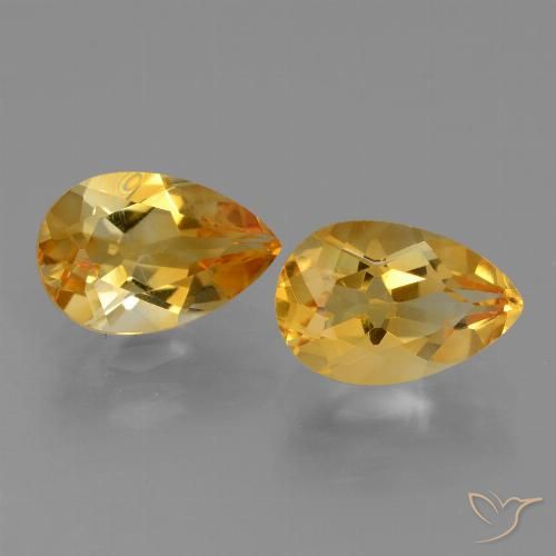 2.32 ct Yellow Citrine, 9.1 x 6.1 mm Pear Cut From Brazil, Photo A