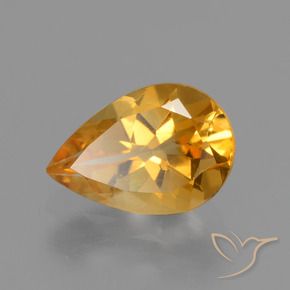 1.09 ct Golden Citrine Stone, Natural Citrine in Pear Facet Shape for Sale