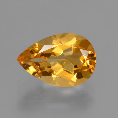 8,9 x 6,1mm birnenschliff goldener Citrin aus Brasilien, Gewicht 1,14 ct, 1 Stück Citrin - Farbe: Dunkelorange-Gold, natürlicher Edelstein in VS-SI Reinheit, Mohs-Härte von 7 Geeignet für den täglichen Gebrauch im Schmuck, Entsperrt das Solarplexus-Chakra , Photo A