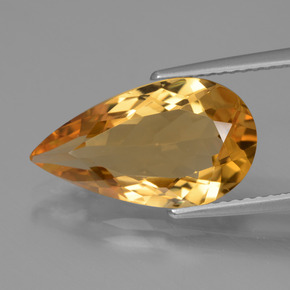 Deep Orange-Gold Цитрин Камень - 4.5ct Фасетная Груша (ID: 427980)
