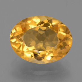 Deep Orange-Gold Цитрин Камень - 4.7ct Фасетный Овал (ID: 427991)