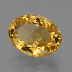 7.21 ct Golden Citrine Stone, Natural Citrine in Oval Facet Shape for Sale