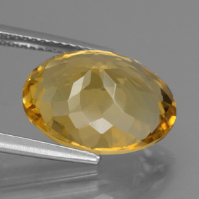 Citrine Gemstone in 14.9 x 11.1 mm Size for Sale, Citrine Stone in Deep Golden Orange Color