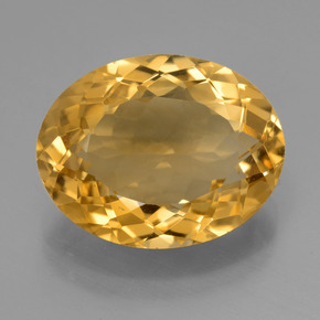 Deep Golden Orange Citrine Gem - 7.4ct Oval Facet (ID: 428017)