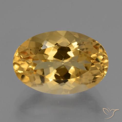 7.09 ct Golden Citrine Gemstone, Citrine Gem in Oval Facet Shape for Sale.