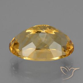Citrine Gemstone in 15 x 10 mm (calibrated) Size for Sale, Citrine Stone in Medium-Dark Golden Color