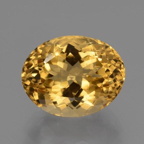 Deep Golden Orange Citrine Gem - 7.6ct Oval Facet (ID: 428023)