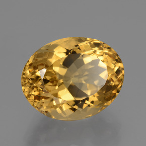 7.57 ct Golden Citrine Stone, Natural Citrine in Oval Facet Shape for Sale