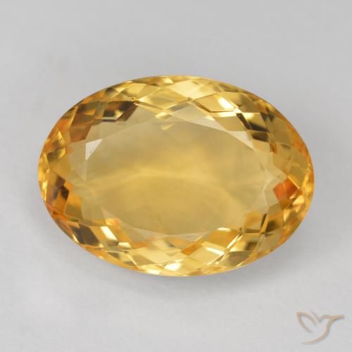 7.71ct Natural Medium-Dark Golden Citrine, Oval, VVS-VS