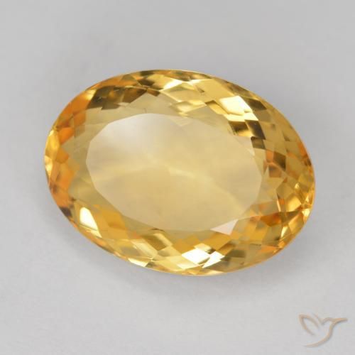 7.71 ct Golden Citrine Stone, Natural Citrine in Oval Facet Shape for Sale