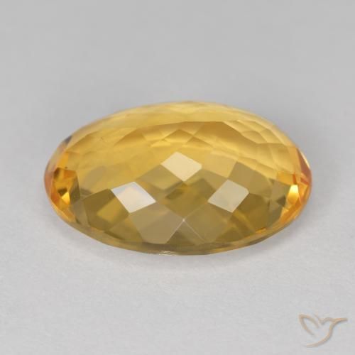 Citrine Gemstone in 15.7 x 11.4 mm Size for Sale, Citrine Stone in Medium-Dark Golden Color