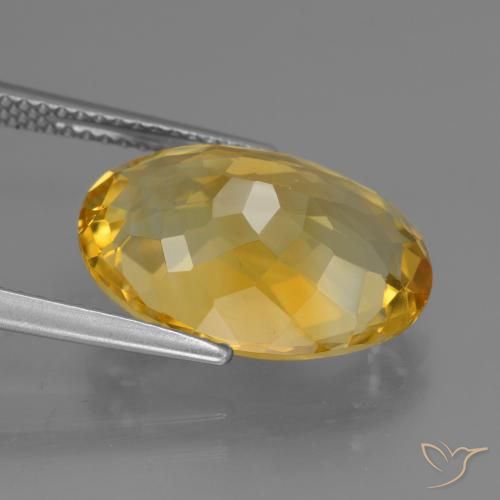 Citrine Gemstone in 15.7 x 11.1 mm Size for Sale, Citrine Stone in Golden Color