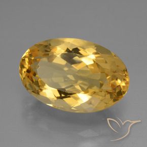6.41 ct Golden Citrine Stone, Natural Citrine in Oval Facet Shape for Sale