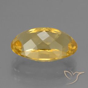 Citrine Gemstone in 15 x 10 mm (calibrated) Size for Sale, Citrine Stone in Medium-Dark Golden Color