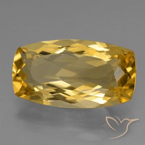 6.44 ct Golden Citrine Stone, Natural Citrine in Cushion-Cut Shape for Sale