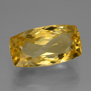 7.47 ct Golden Citrine Stone, Natural Citrine in Cushion-Cut Shape for Sale