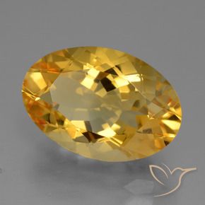 6.74 ct Golden Citrine Stone, Natural Citrine in Oval Facet Shape for Sale