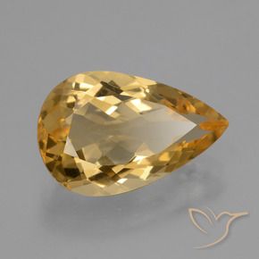 5.63 ct Golden Citrine Stone, Natural Citrine in Pear Facet Shape for Sale
