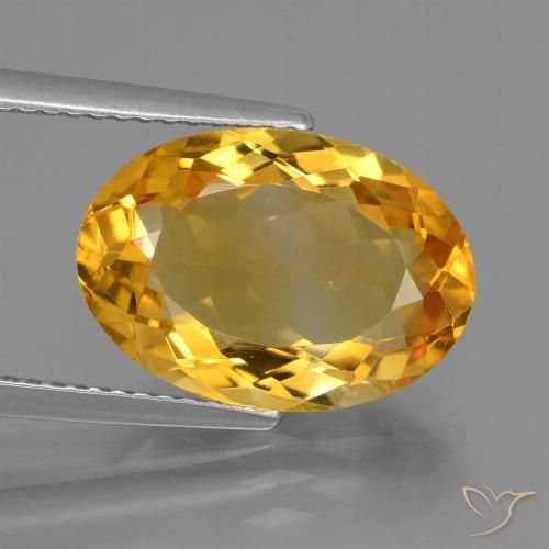 Deep Golden Orange Citrin Edelstein - 5.2ct Oval facettiert (ID: 428154)