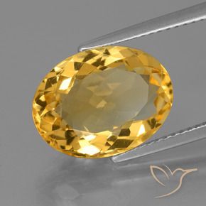 5.51 ct Golden Citrine Stone, Natural Citrine in Oval Facet Shape for Sale