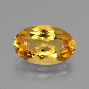 Deep Orange-Gold Citrin Edelstein - 3.8ct Oval facettiert (ID: 428202)