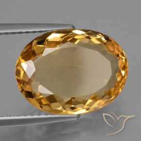 5.77 ct Golden Citrine Stone, Natural Citrine in Oval Facet Shape for Sale