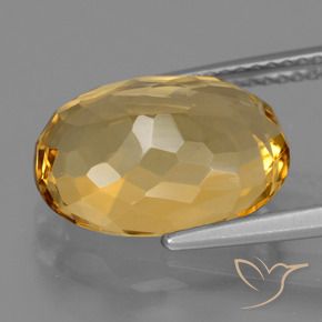 Citrine Gemstone in 13.9 x 10.4 mm Size for Sale, Citrine Stone in Medium Orange-Gold Color
