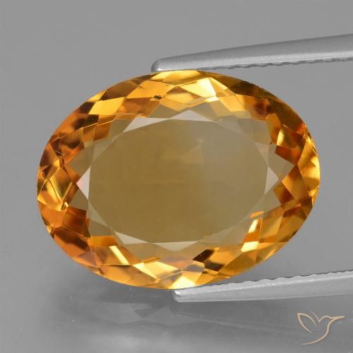 5.76ct Natural Deep Orange-Gold Citrine, Oval, VVS