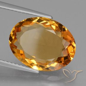 5.76 ct Golden Citrine Stone, Natural Citrine in Oval Facet Shape for Sale