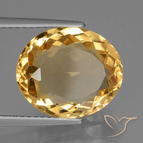 6.02 ct Golden Citrine Stone, Natural Citrine in Oval Facet Shape for Sale