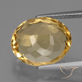 Citrine Gemstone in 13.4 x 11.4 mm Size for Sale, Citrine Stone in Deep Golden Orange Color
