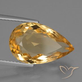 6.71 ct Golden Citrine Stone, Natural Citrine in Pear Facet Shape for Sale