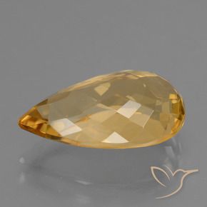 Citrine Gemstone in 16.7 x 10.4 mm Size for Sale, Citrine Stone in Deep Orange-Gold Color