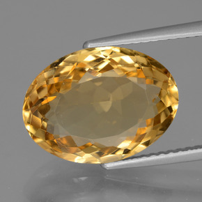 Orange-Gold Цитрин Камень - 6.6ct Фасетный Овал (ID: 428242)