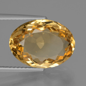 6.55 ct Golden Citrine Stone, Natural Citrine in Oval Facet Shape for Sale